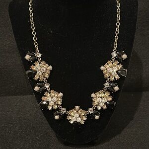 Banana Republic Statement Bib Necklace Neutral Vintage Look Floral Clust…